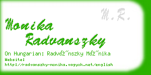 monika radvanszky business card